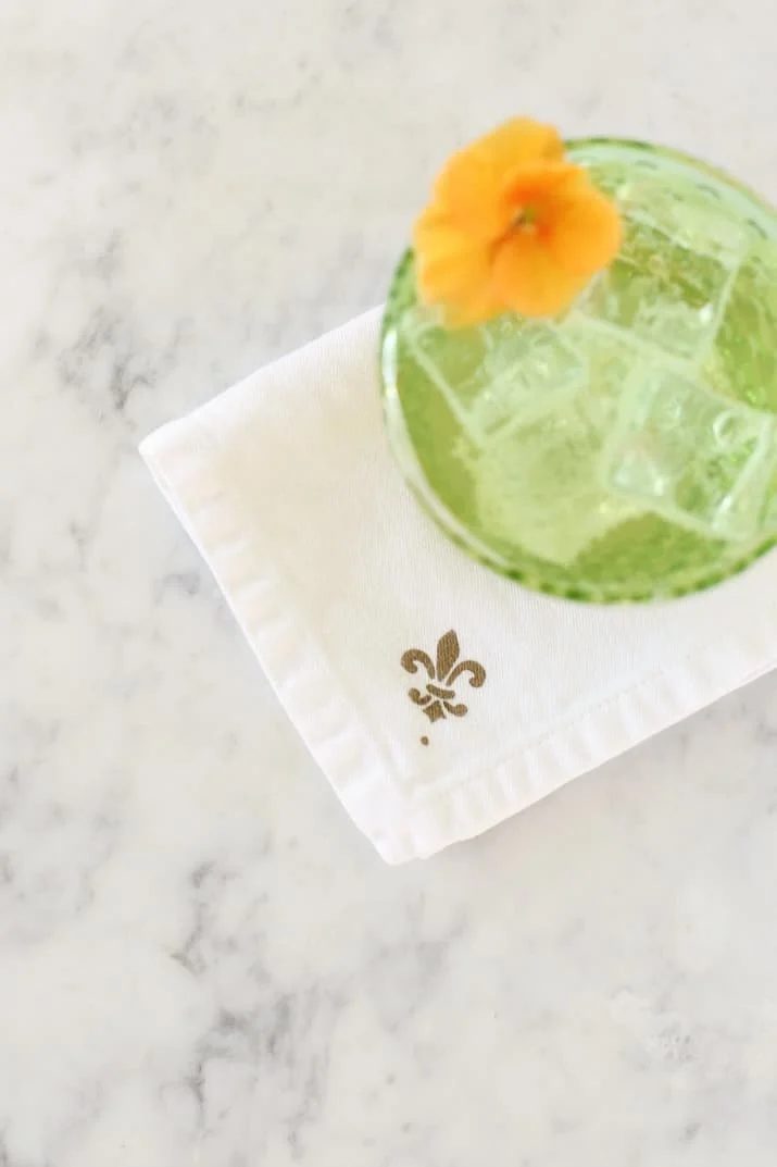 Stenciled Cocktail Napkins