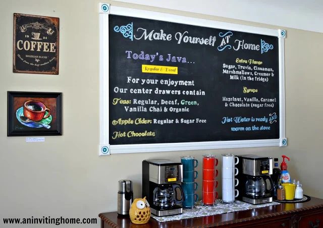 self serve bar chalkboard sign