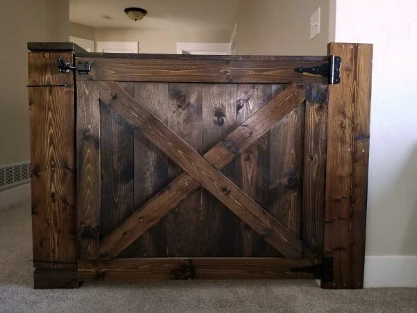 Barn Door Baby Gate Attached To Stair Wall And Banister Without Screws #Bekob