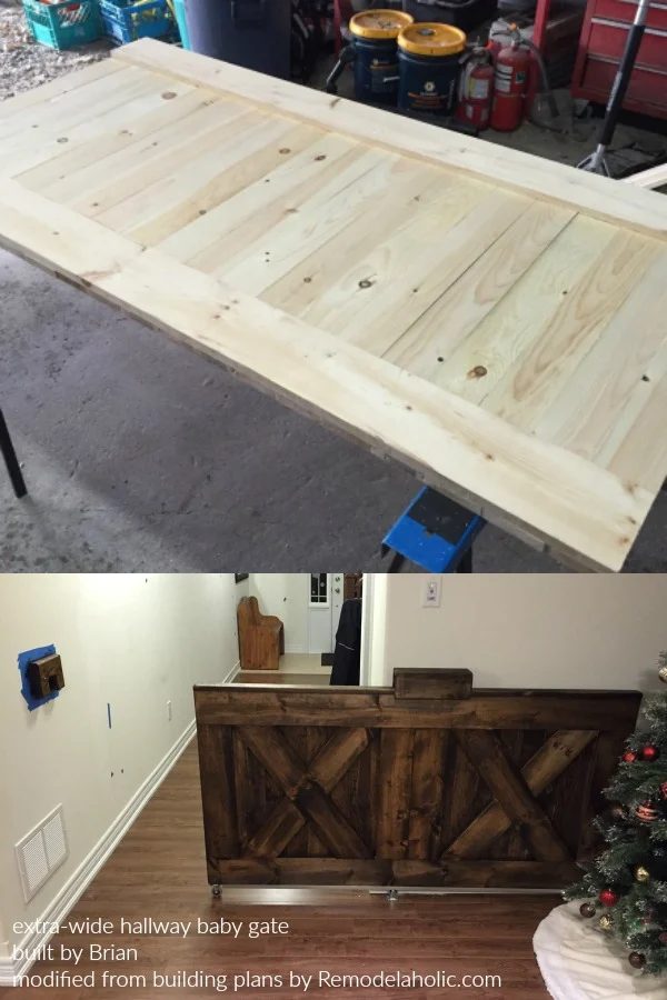 Double Wide Wooden Sliding Barn Door Baby Gate For Hallway, Built By Brian, Plans By Bekob