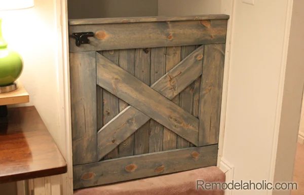 Handmade Barn Door Baby Gate for Stairs | Rustic Wood Baby Gate with X | Half Door Baby Gate with Dutch Door