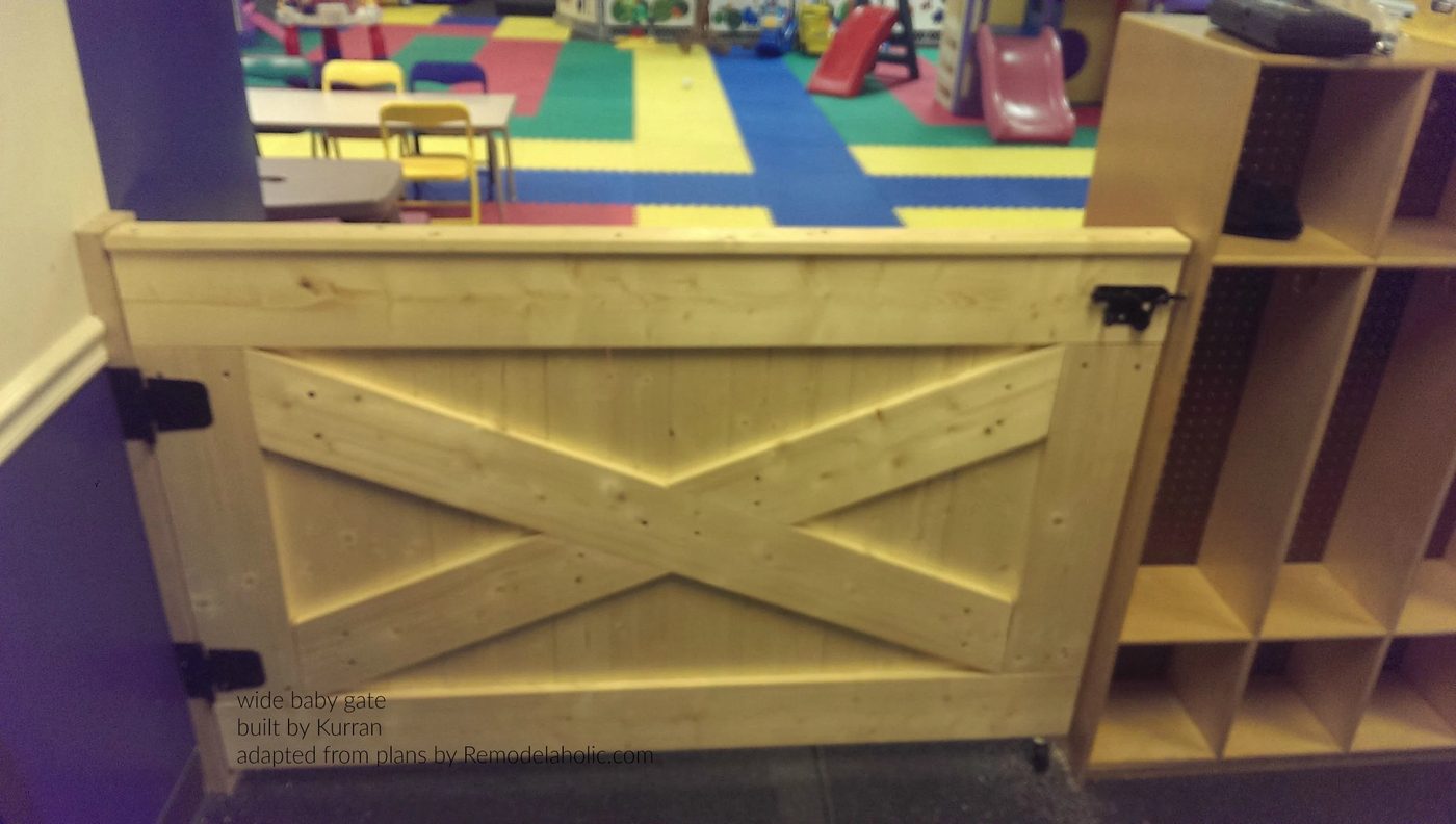 Wide Barn Door Baby Gate With Caster Wheel, Building Plan By Bekob