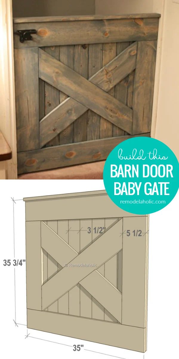 How To Build A Handmade Wooden Barn Door Baby Gate, Indoor Pet Gate, With Matching Dutch Split Door #Bekob
