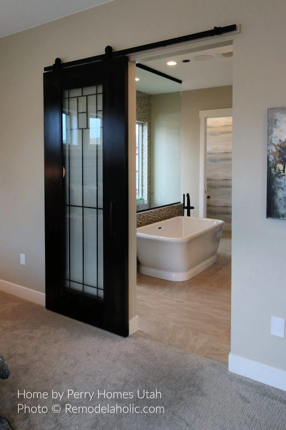 Diy Barn Door options Ensuite Bathroom Barn Door Black With Leaded Glass SG19 H10 Bekob