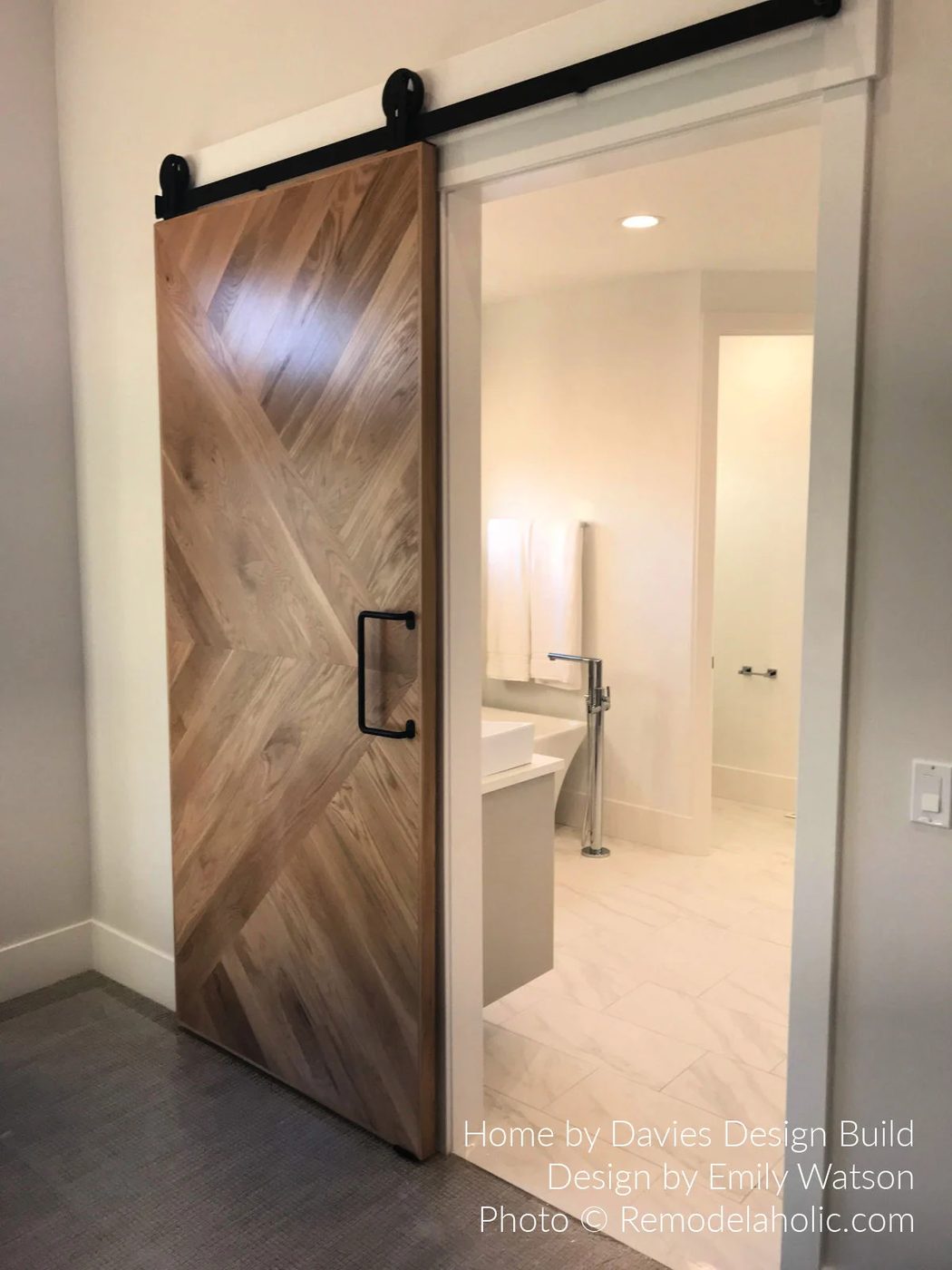 Diy Barn Door Design options Wood Herringbone Bathroom Barn Door UV18 H07 Bekob