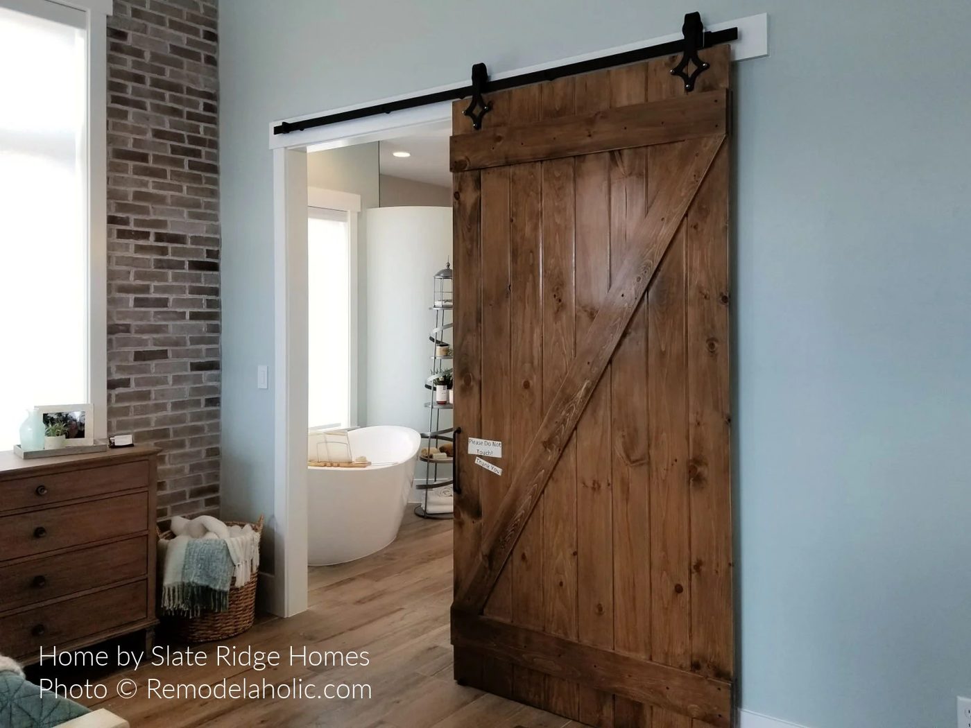 Diy Barn Door Design options Medium Stained Wood Z Barn Door For Ensuite Bathroom SG18 H20 Bekob