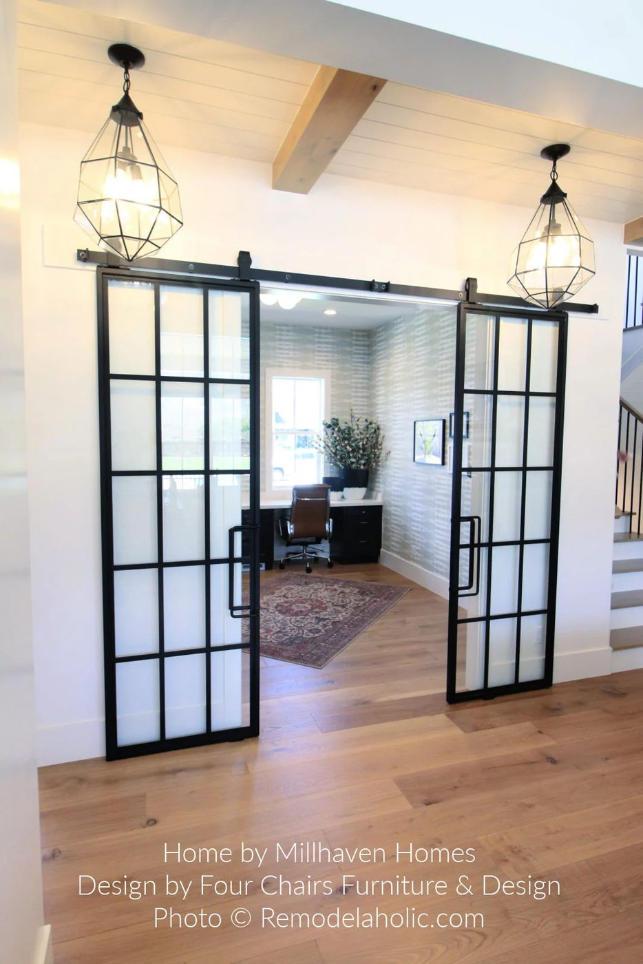 Diy Barn Door Design options Modern Farmhouse Black Grid Glass Barn Doors For Home Office UV18 H17 Bekob