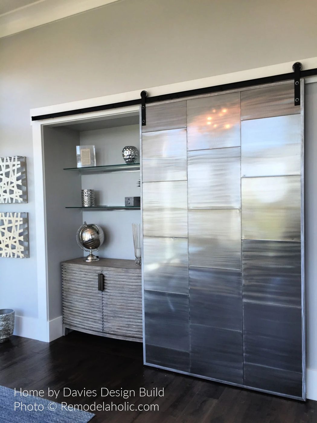 Diy Barn Door Design options Wide Metal Tile Barn Door To Hide TV Media Center Nook Closet UV16 H08 Bekob