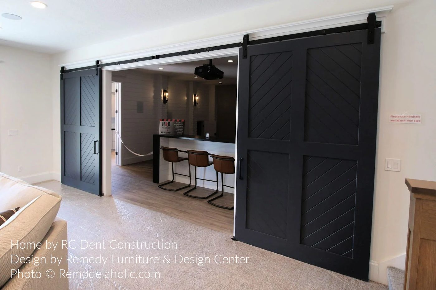 Diy Barn Door Design options Double Barn Doors Extra Wide For Kitchen Home Theater Room Black Herringbone UV18 H15 Bekob