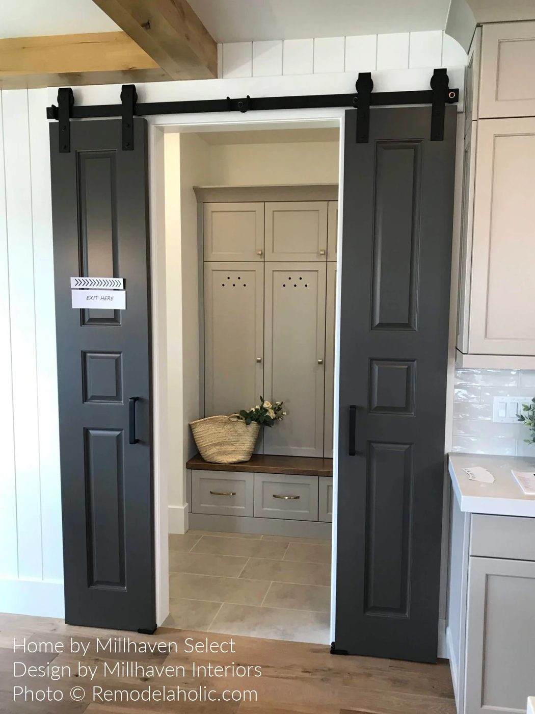Diy Barn Door Design options Skinny Double Barn Doors In Black For Mudroom Modern Farmhouse UV17 H18 Bekob