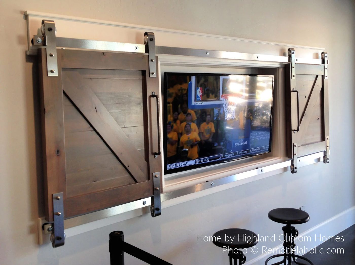 Diy Barn Door Design options Inset Recessed TV Mount Hidden Behind Sliding Barn Doors UV15 H24 Bekob