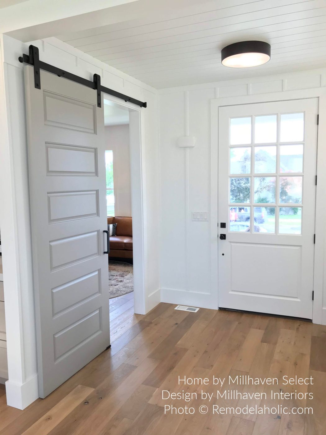 Diy Barn Door Design options 6 Panel Gray Barn Door In White Shiplap Entryway Living Room UV17 H18 Bekob