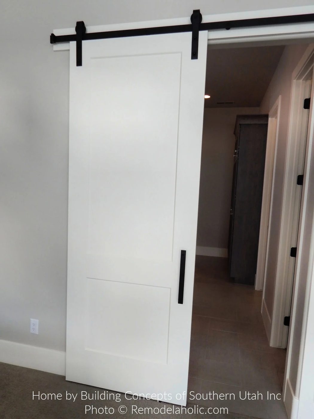 Diy Barn Door Design options 2 Panel White Barn Door With Boack Hardware For Ensuite Closet Bathroom SG18 H15 Bekob