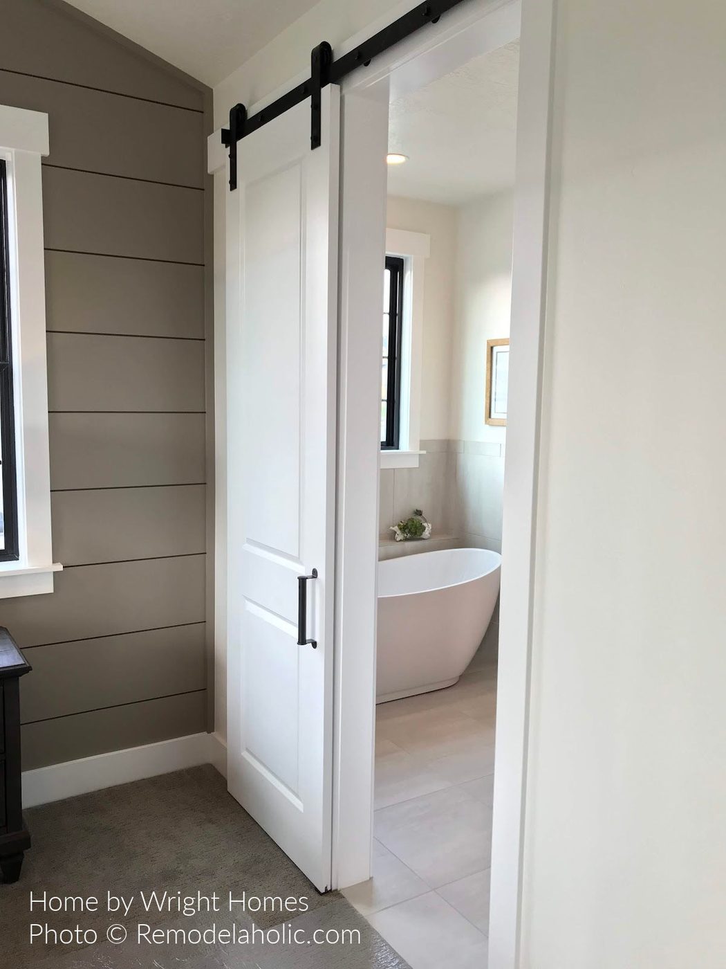 Diy Barn Door Design options 2 Panel White Barn Door With Integrated Craftsman Header Rail SL18 H07 Bekob