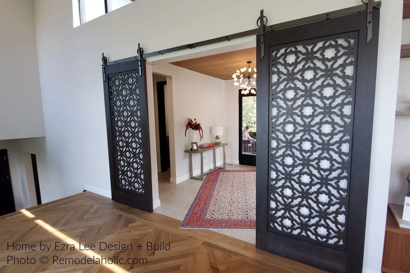 Diy Barn Door Design options Black Decorative Lattice Barn Doors For Entry Sitting Room UV21 H08 Bekob