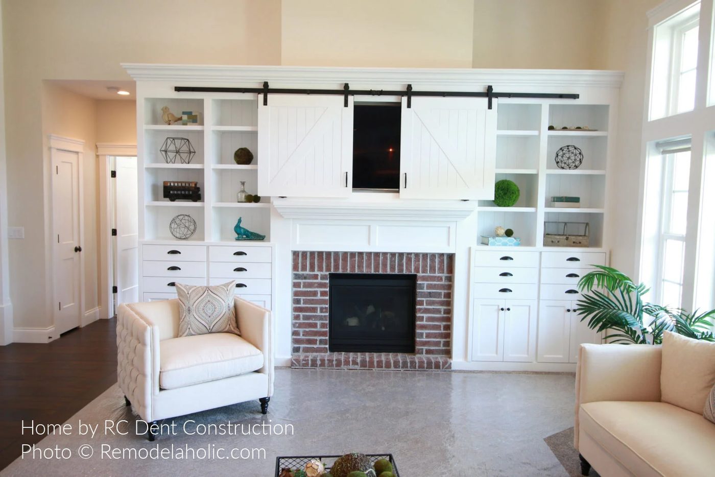 Diy Barn Door Design options Built In Shelving For TV With Barn Doors To Hide Television UV17 H07 Bekob