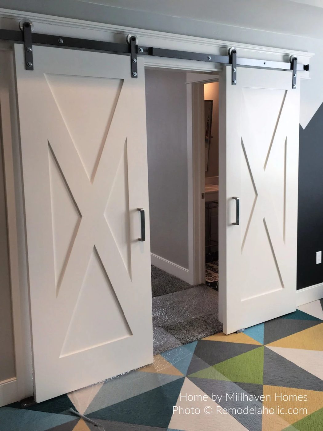 Diy Barn Door Design options Double Barn Door X Design For Playroom UV15 H18 Bekob