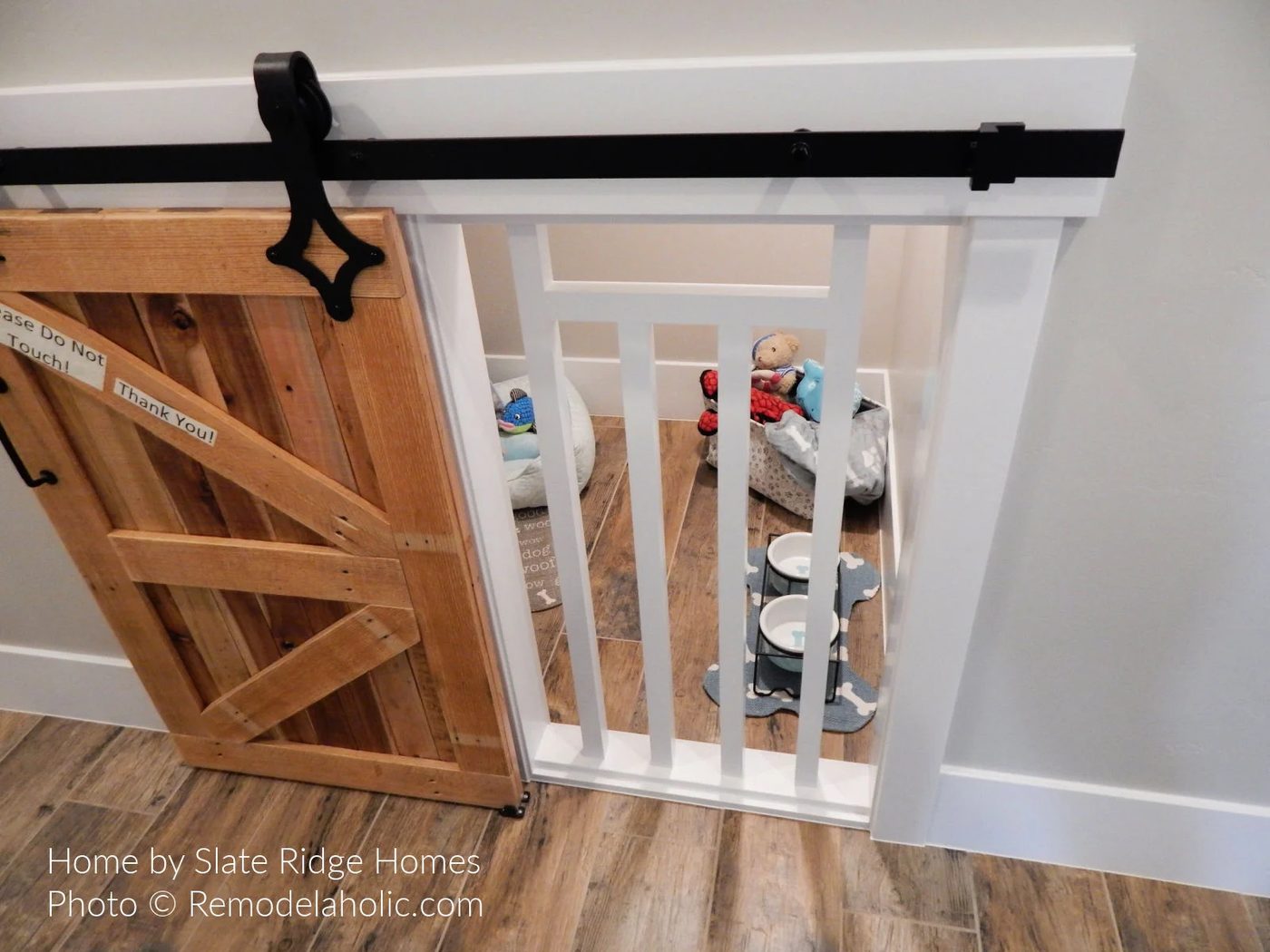 Diy Barn Door Design options Mini Barn Door On Built In Dog Kennel Under Stairs SG18 H20 Bekob