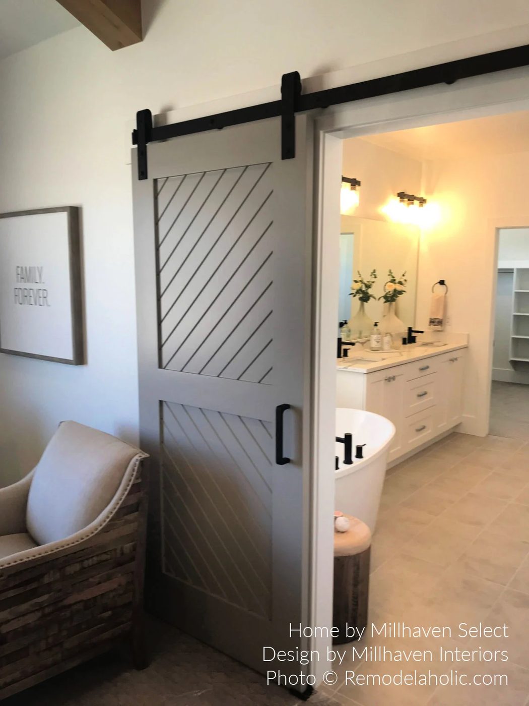 Diy Barn Door Design options 2 Panel Herringbone Shiplap Barn Door In Gray Modern Farmhouse For Bathroom UV17 H18 Bekob