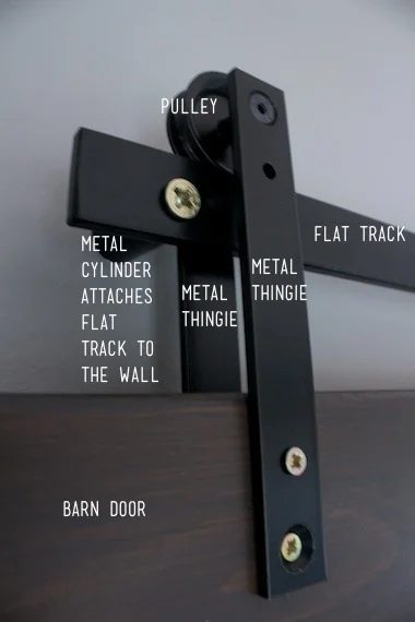 Handmade flat track barn door hardware - A Little Bite of Everything
