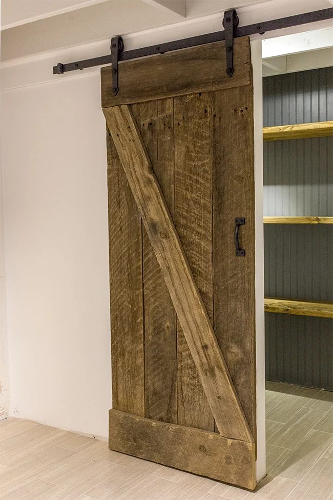 Handmade rustic barn door and sliding hardware - Jenna Sue Design