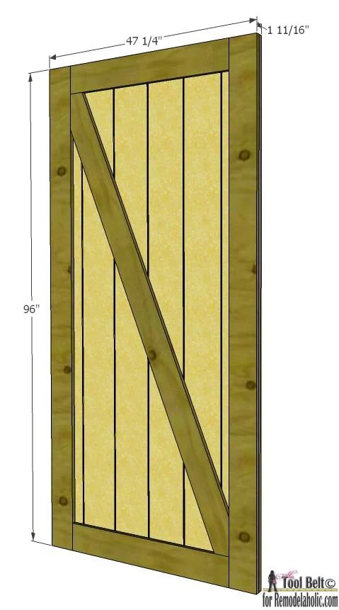 Build a striking sliding barn door with great detail using siding! Free plans and walkthrough on @Bekob