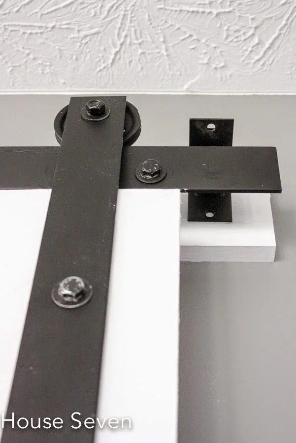 handmade barn door rolling hardware - House Seven