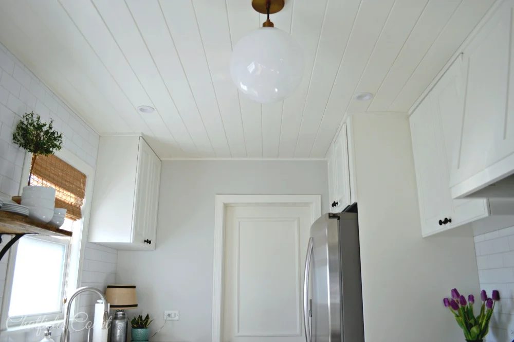 strong small kitchen remodel, Handmade plank ceiling, by Chatfield Court featured on @Bekob