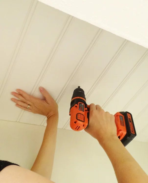 Handmade Beadboard Ceiling Screw in Beadboard