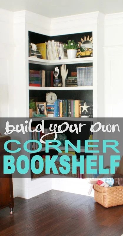 built a built-in corner bookshelf, Bekob