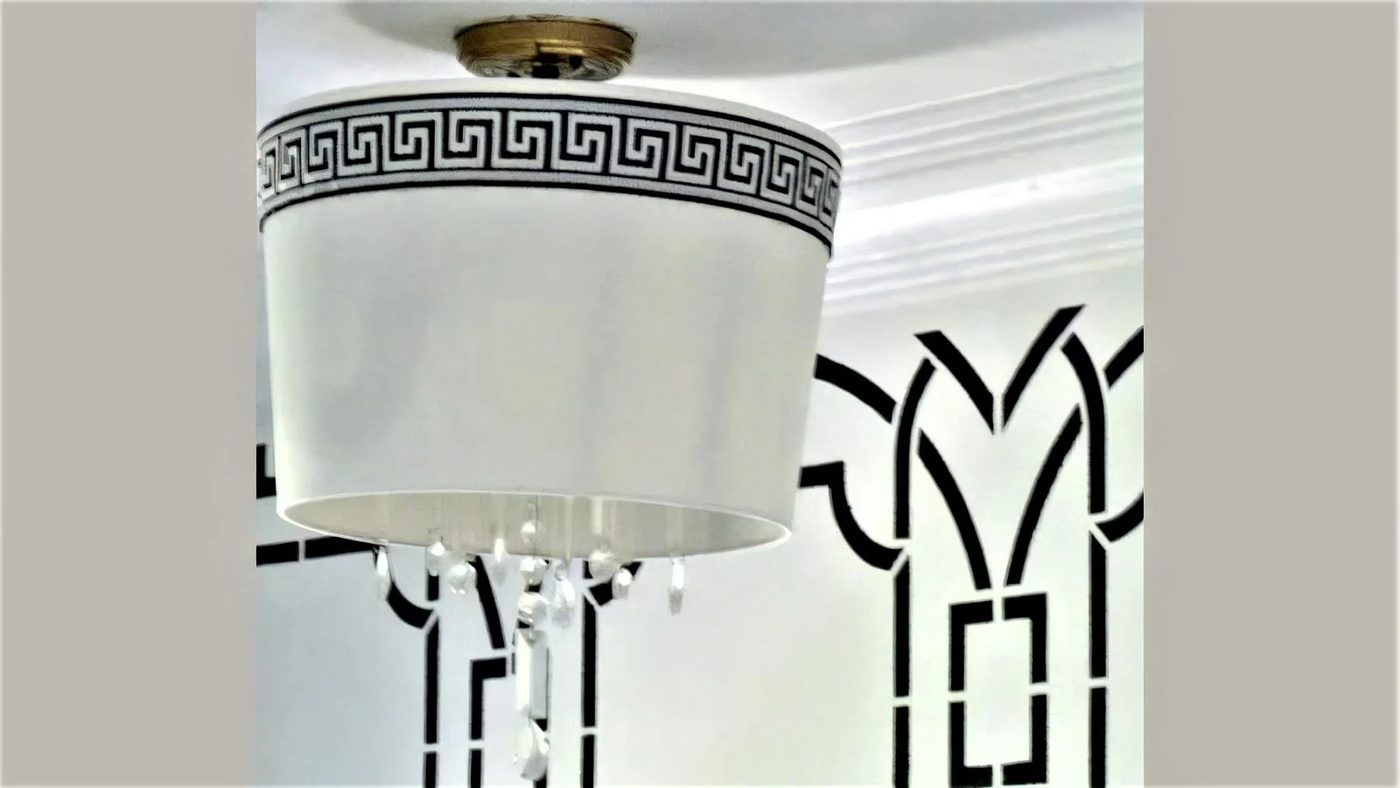 7a Diy Foyer Drum Shade Chandelier With Bold Accent Wall Bliss At Home Featured On Bekob 122355