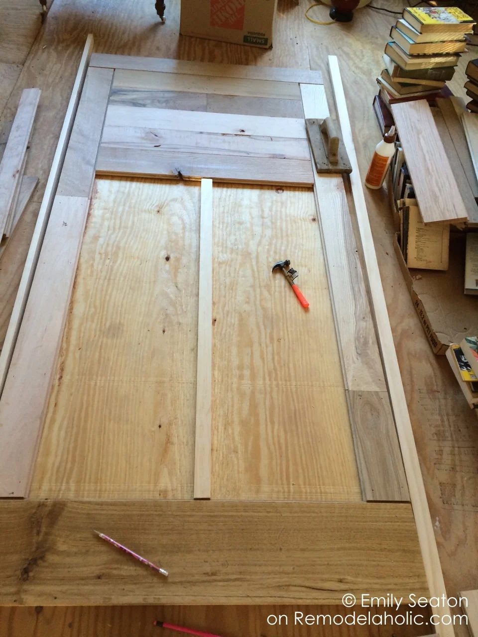 handmade chevron barn door, reclaimed wood herringbone barn door detail
