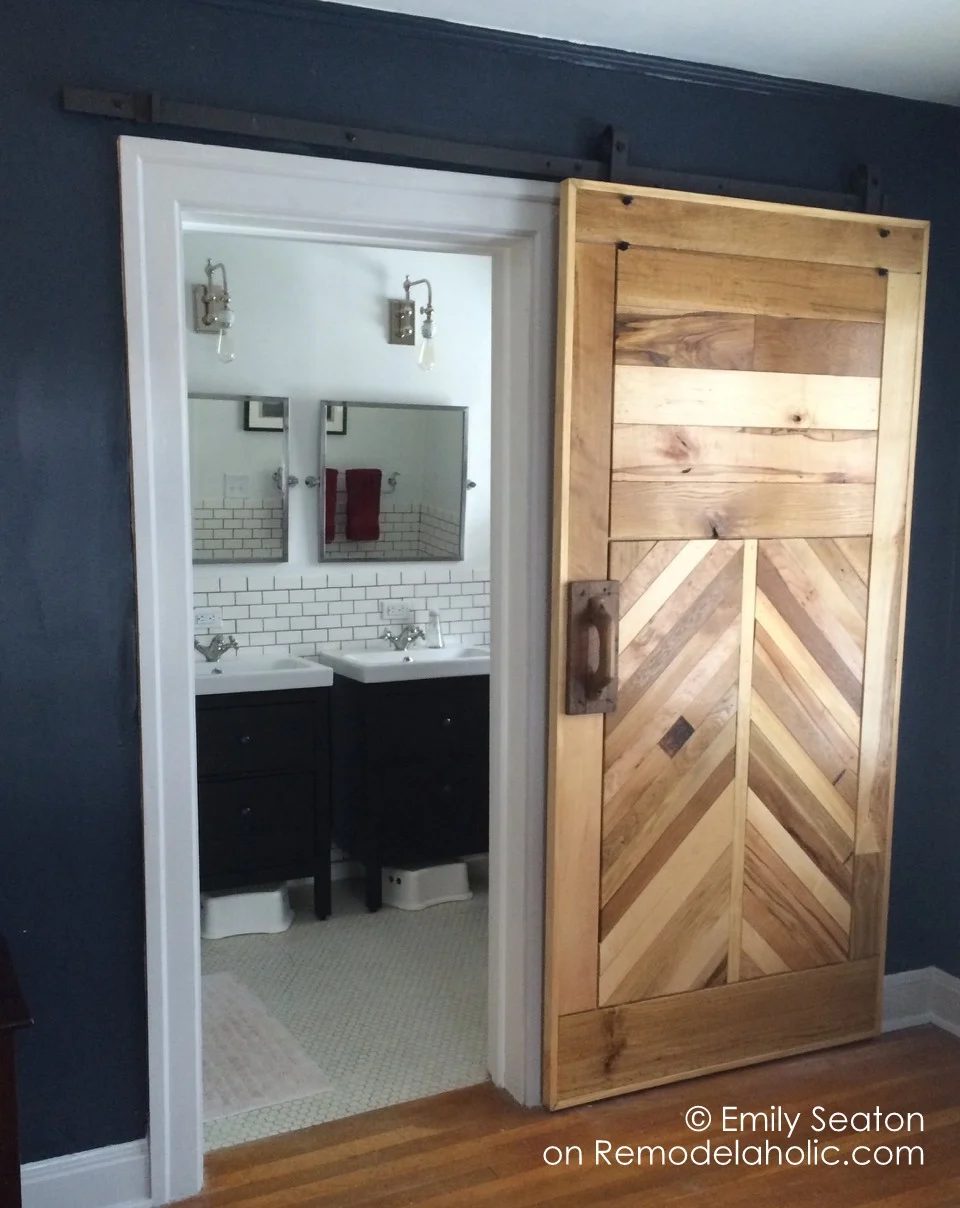 handmade chevron barn door building walkthrough - Emily Seaton on @Bekob (10)