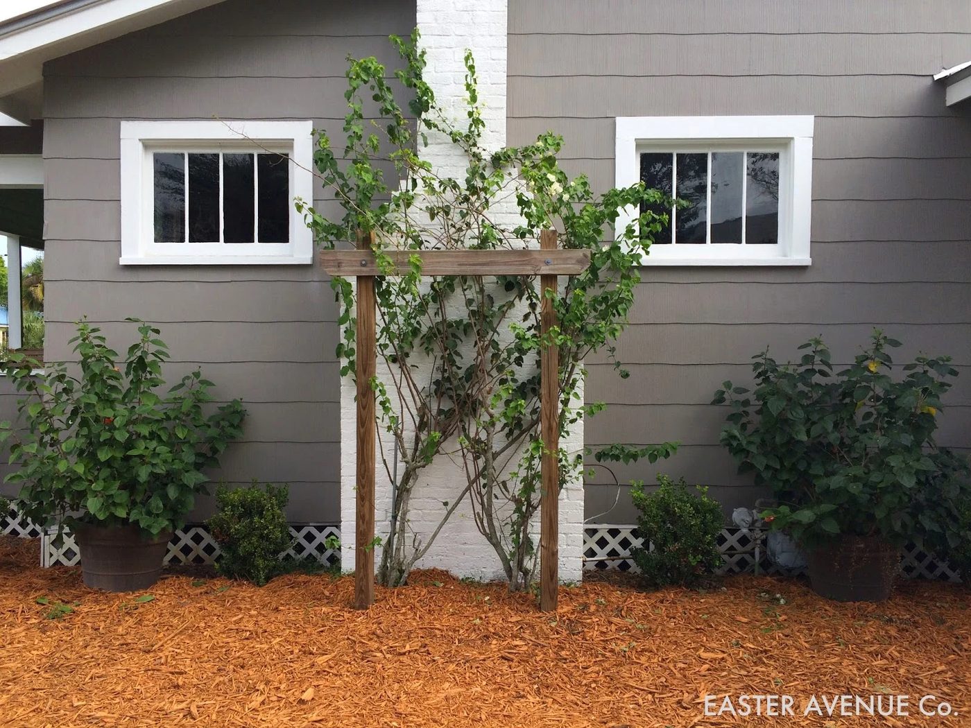 front flower bed before adding herringbone chevron lattice - Easter Avenue Co on @Bekob