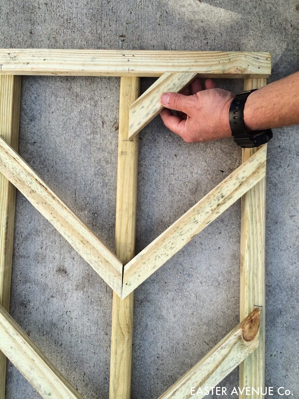 how to build a chevron lattice for garden plants, step 19 - Easter Avenue Co on @Bekob