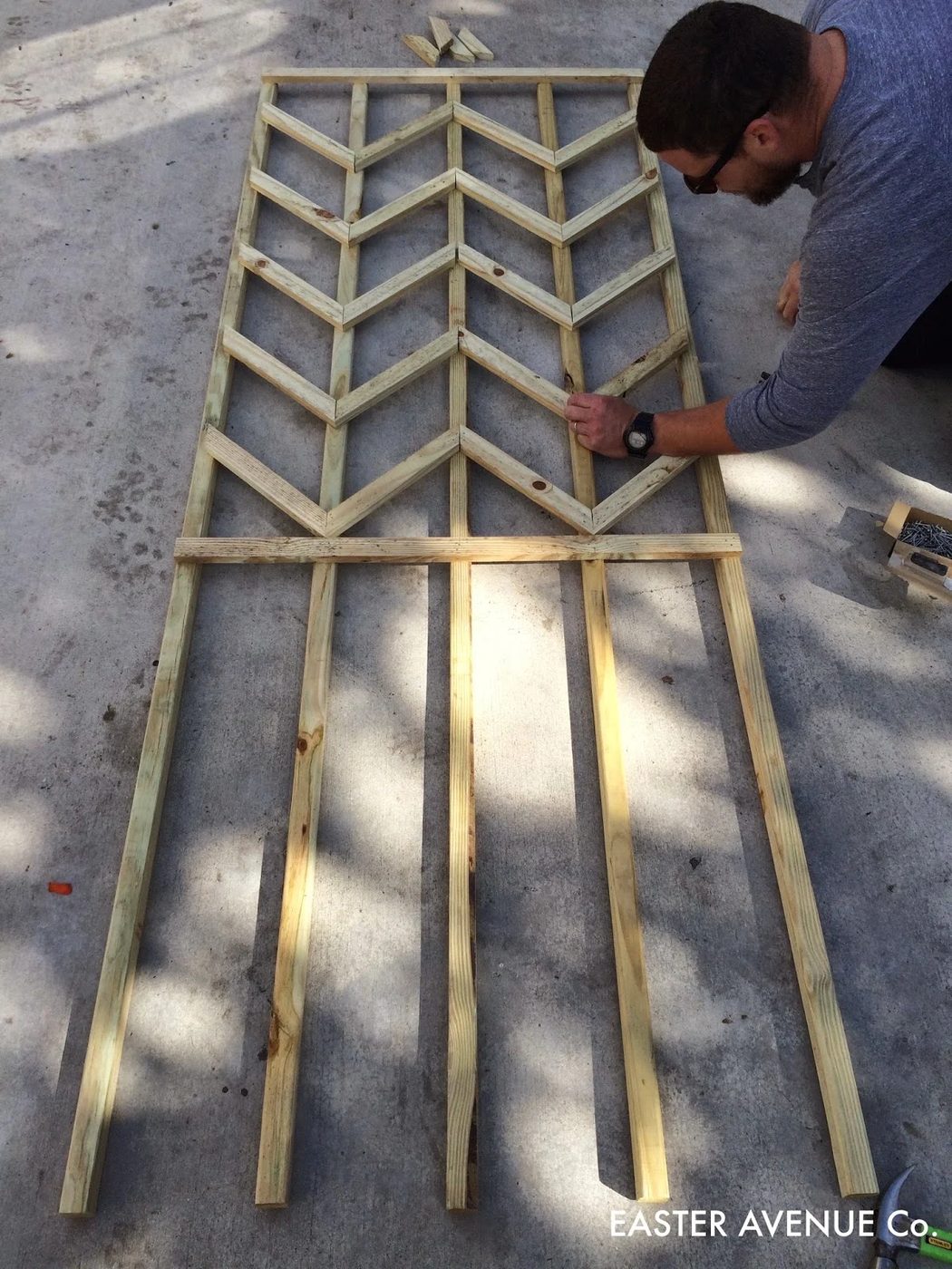 how to build a chevron lattice for garden plants, step 16 - Easter Avenue Co on @Bekob