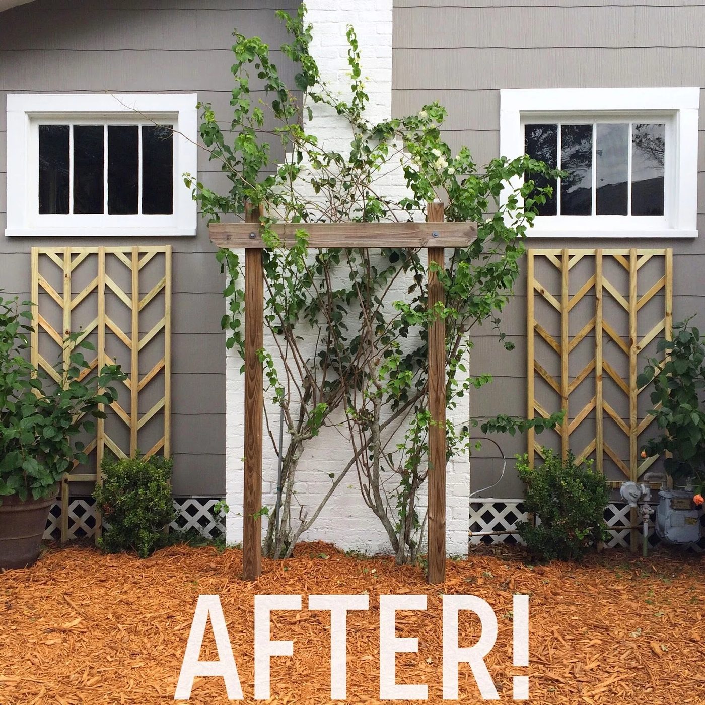 walkthrough, handmade herringbone style lattice for outdoor flowers beds - Easter Avenue Co on @Bekob