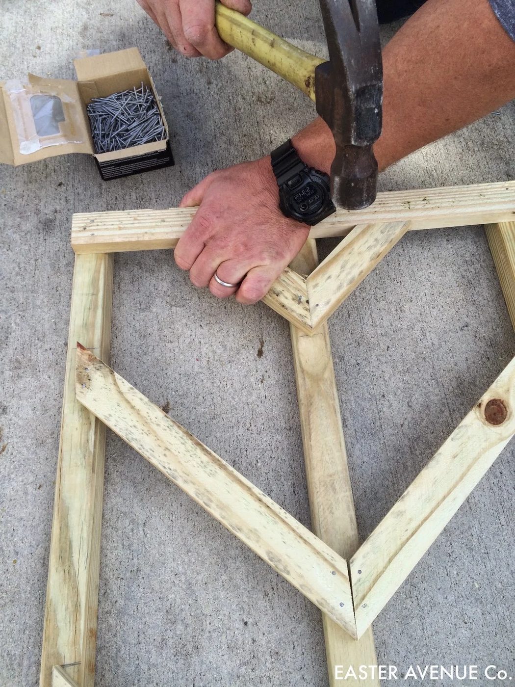 how to build a chevron lattice for garden plants, step 17 - Easter Avenue Co on @Bekob