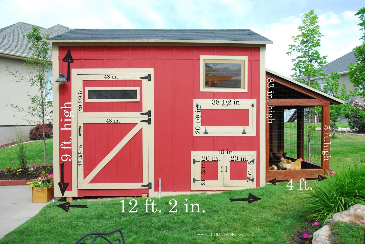Storage Shed with Chicken Coop walkthrough by Chalkboardblue featured on Bekob