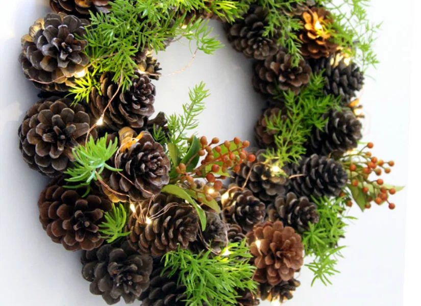 Diy Pinecone Wreath Bekob - Make your own Handmade Christmas Decor options featured on Bekob.com