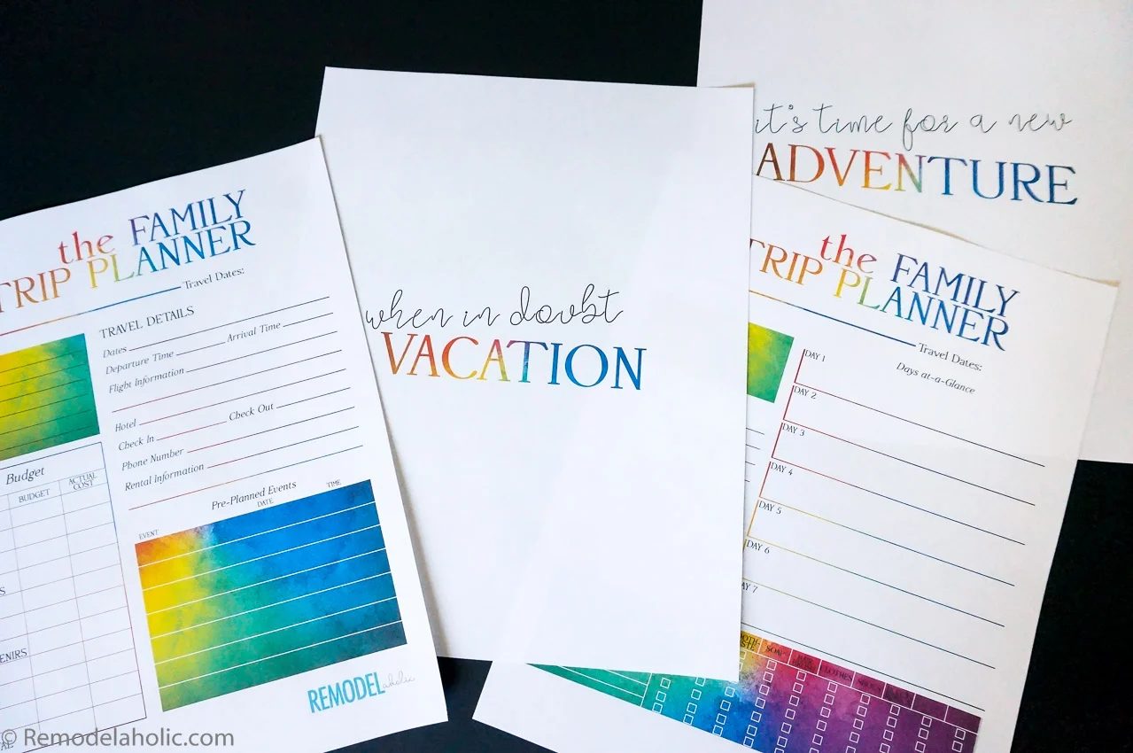 Get Planning! Free Family Vacation Ready-to-print Pack + Shirt Designs