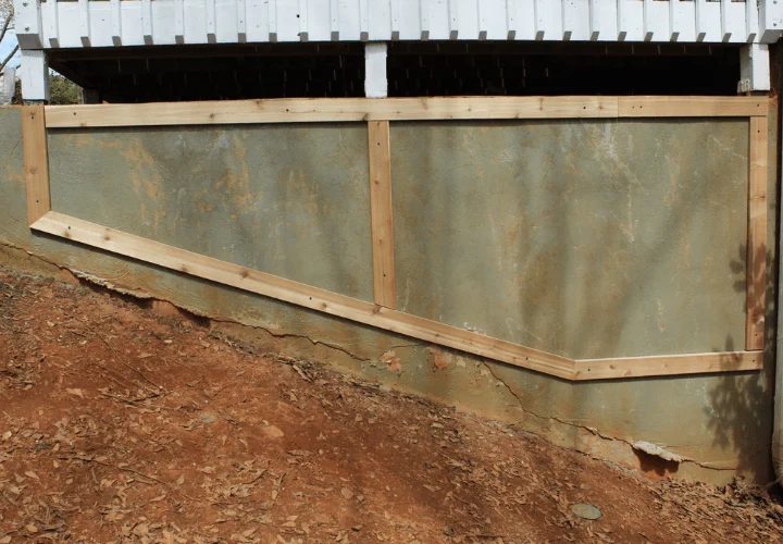 How To Install A Handmade Wood Lattice Trellis On A Concrete Foundation Wall, Top Shelf Handmade On Bekob