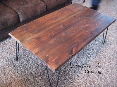Reclaimed Wood Coffee Table With Hairpin Legs