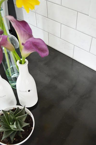 Sarah's Big option Handmade black concrete countertops from scratch durability review