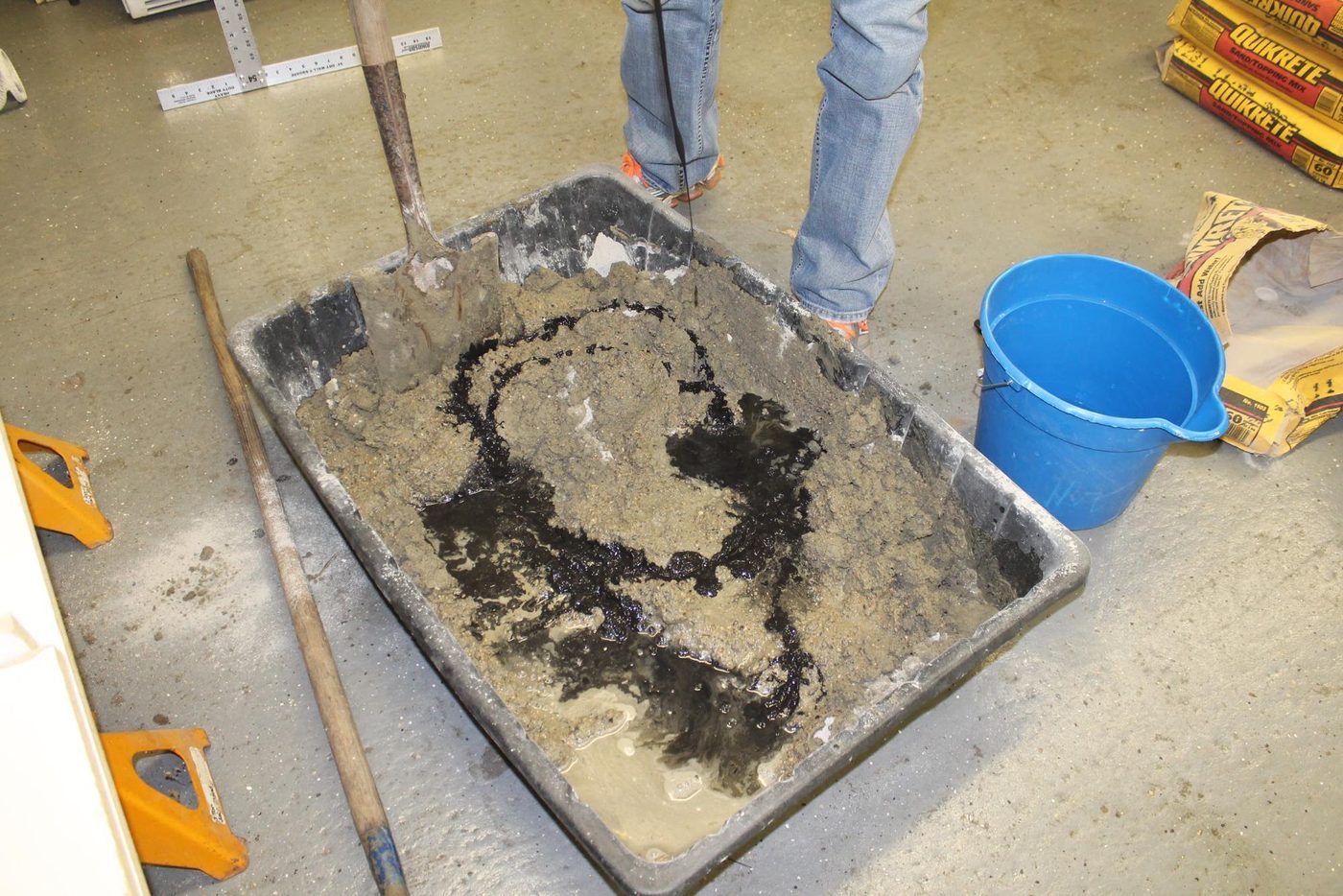 Handmade tinted concrete countertops -- look like granite but much less expensive!