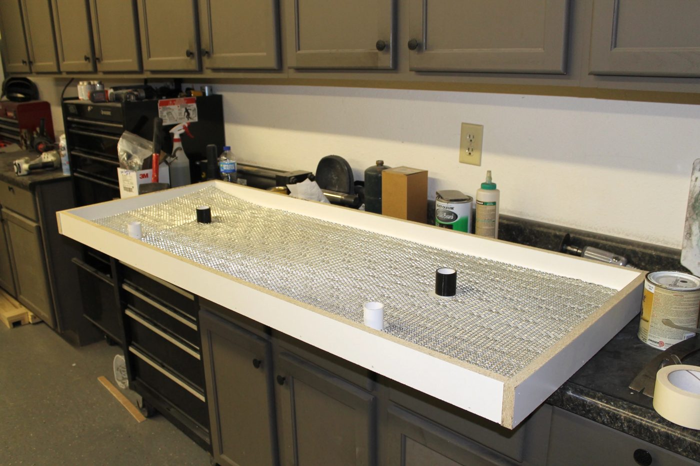 how to make your own solid concrete Handmade countertops with forms and tinted concrete (1)