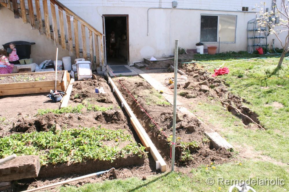 Handmade concrete patio