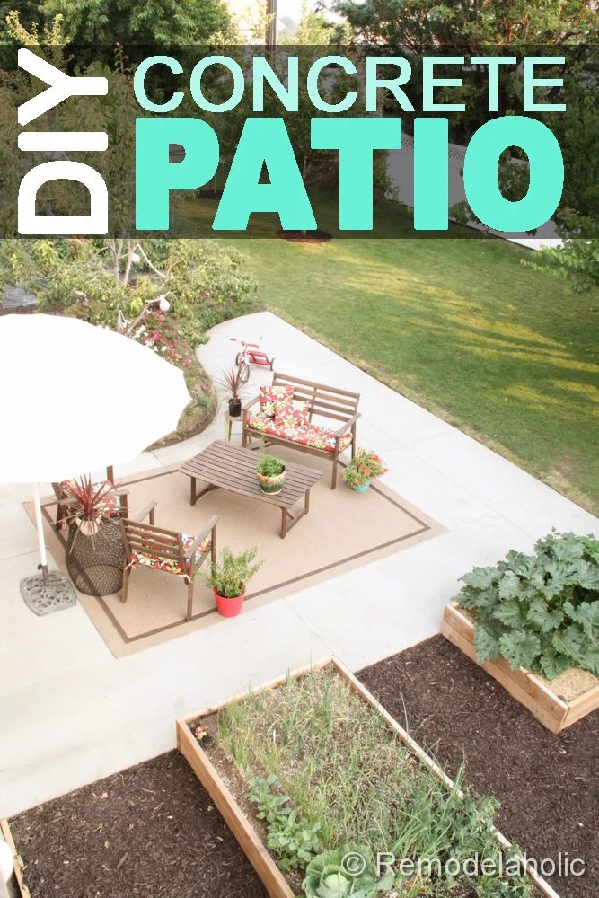 Handmade concrete patio
