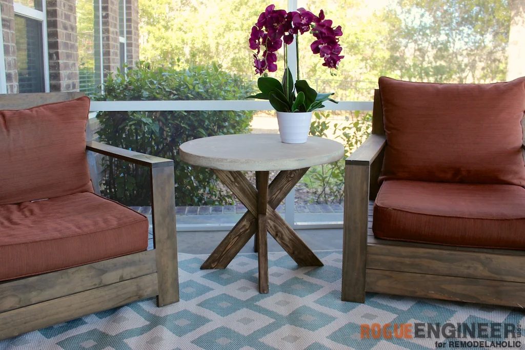Patio Or Sunroom Furniture With Concrete X Table