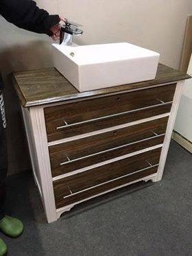 Handmade Bathrrom Vanity Made From A Chest Of Drawers
